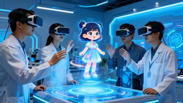 科研人员体验虚拟现实技术1434#横屏 