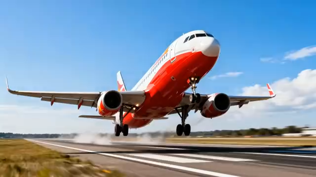 客机起飞离地瞬间3359#横屏 