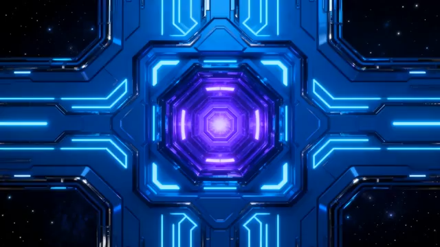 科技感蓝色发光几何背景1187#横屏 