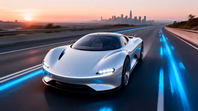  公路上行驶的新能源汽车1271#横屏 	 - 