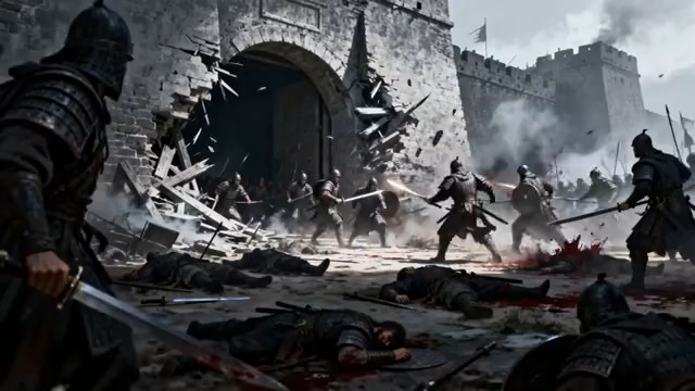  古代士兵攻城战斗场景1212#横屏 	 