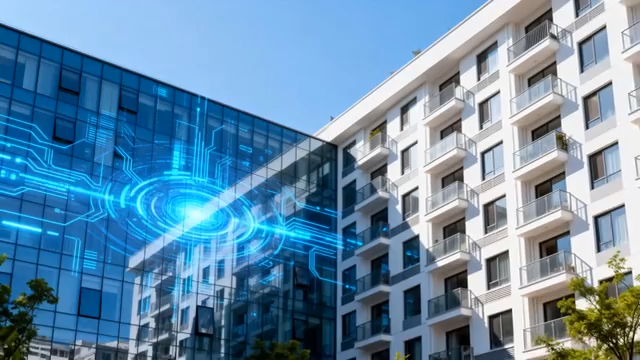 科技感建筑外立面特效画面2567#横屏 