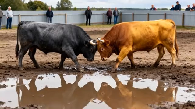  公牛在泥地中角斗场景274#横屏 	 - 