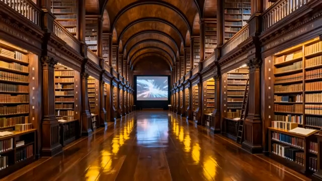  古典风格图书馆全景351#横屏 	 