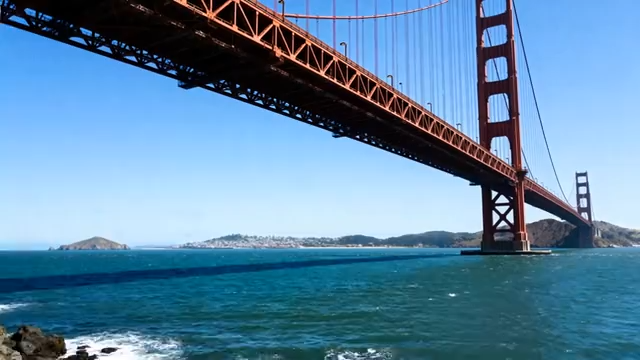 旧金山金门大桥海上景观571#横屏 