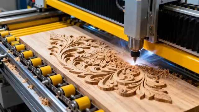 机械雕刻木材花纹素材316#横屏 