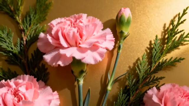  粉色康乃馨花卉特写(1)1167#横屏 	 