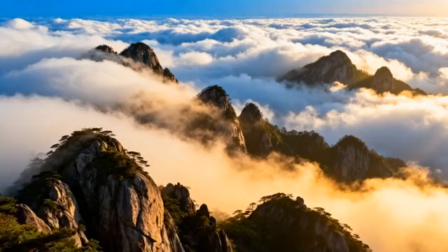 黄山云海风光全景5453#横屏 