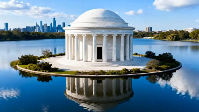 华盛顿纪念碑建筑全景4876#横屏 