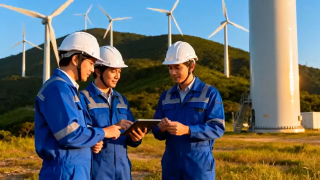  工程师于风力发电场查看平板2042#横屏 	 