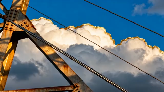 金属结构与蓝天白云素材1114#横屏 