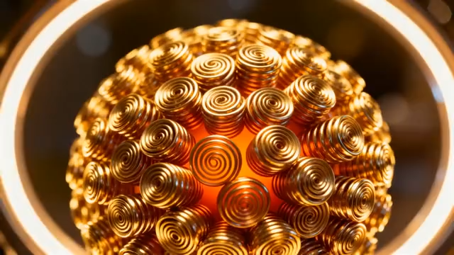 金色螺旋球体渲染素材1707#横屏 