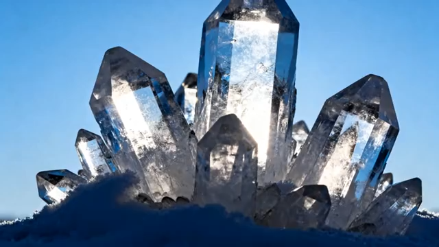 晶莹剔透的天然水晶特写336#横屏 