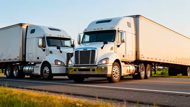  公路上的白色货运卡车768#横屏 	 