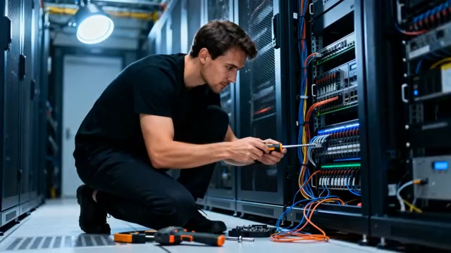  工程师机房内检修服务器1642#横屏 	 