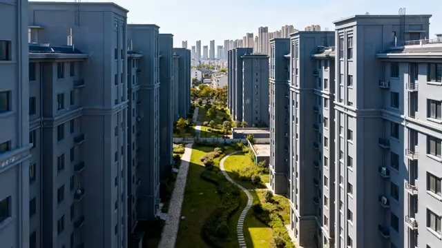  高层住宅间的绿化景观1682#横屏 	 