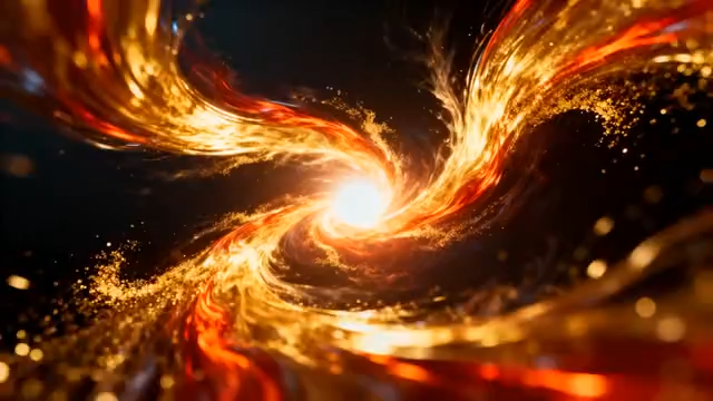 金色粒子光效旋转动态素材648#横屏 
