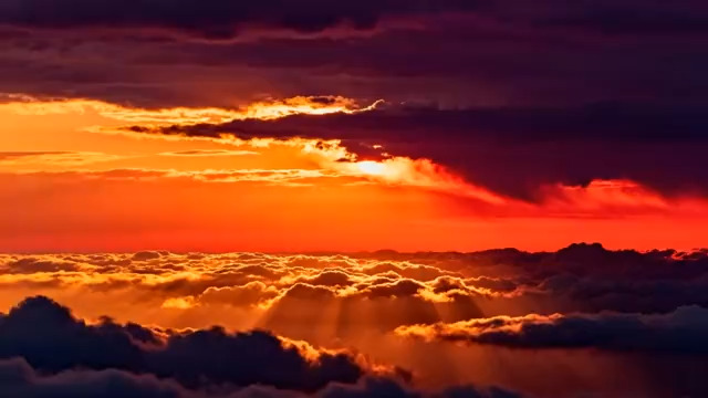  高空俯瞰日出云海景观639#横屏 	 