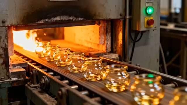  工厂流水线生产玻璃器皿2062#横屏 	 