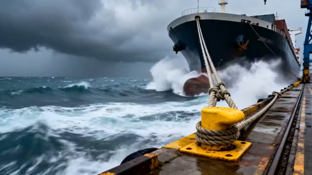  港口货轮停靠码头场景1720#横屏 	 