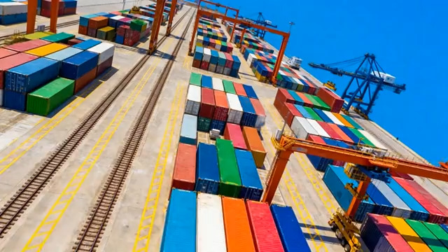  港口集装箱堆放场景1555#横屏 	 