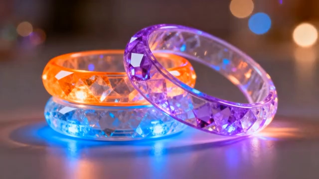  发光彩色手环特写素材2611#横屏 	 -