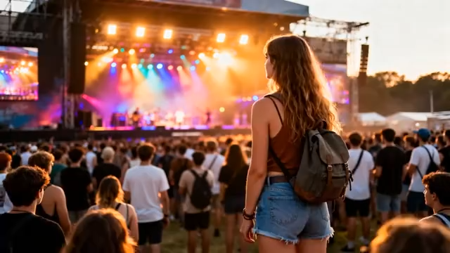 户外音乐会观众背影819#横屏 