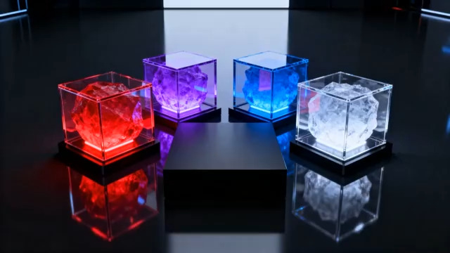  发光彩色立方体展示2519#横屏 	 