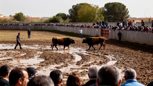  斗牛场观众围观斗牛场景1397#横屏 	 