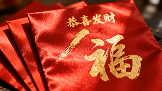 红色福字红包特写素材1418#横屏 