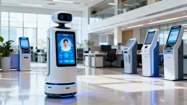  大厅内服务机器人展示1982#横屏 	 