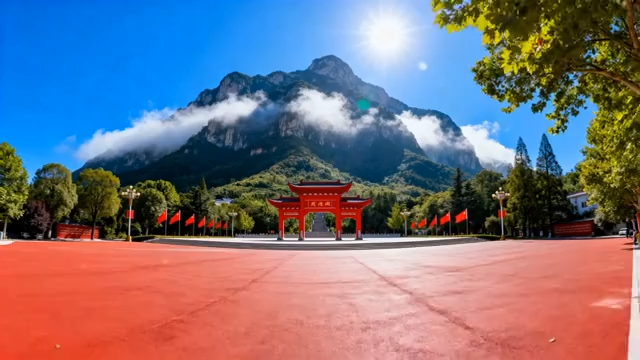 红广场前山脉自然风光4492#横屏 