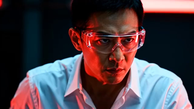  戴护目镜男士近景画面1412#横屏 	 