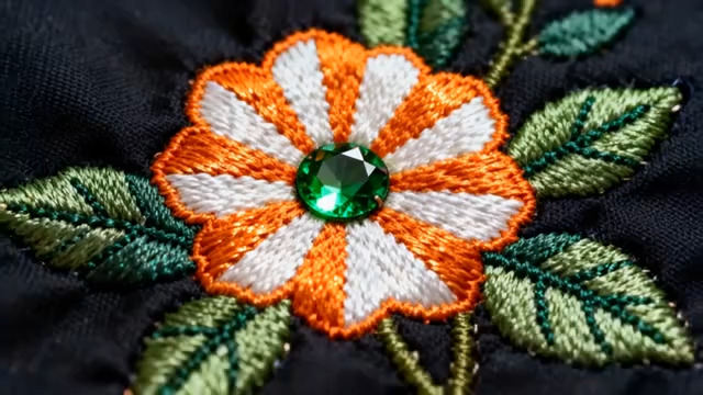  刺绣花朵装饰特写2329#横屏 	 - 