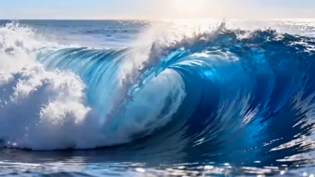  大海汹涌海浪特写2655#横屏 	 