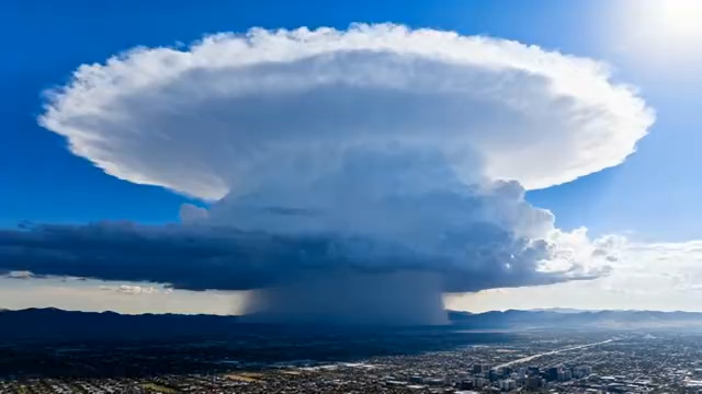  城市上空巨型积雨云景象1010#横屏 	 - 