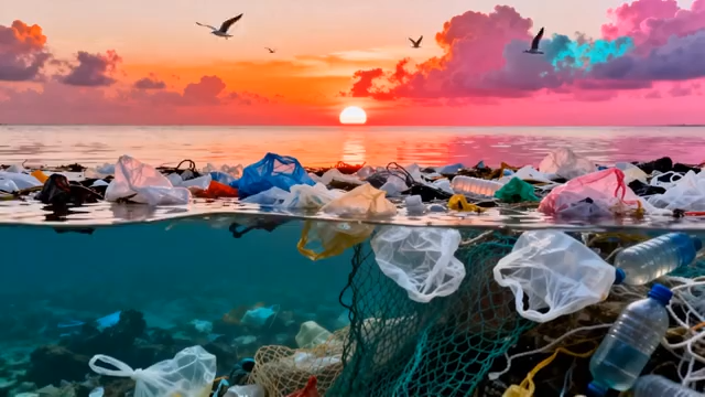 海上日出帆船海鸥景象2721#横屏 