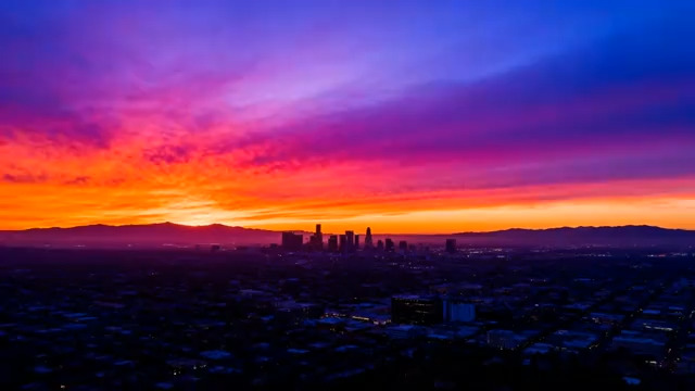  城市日落全景1462#横屏 	 