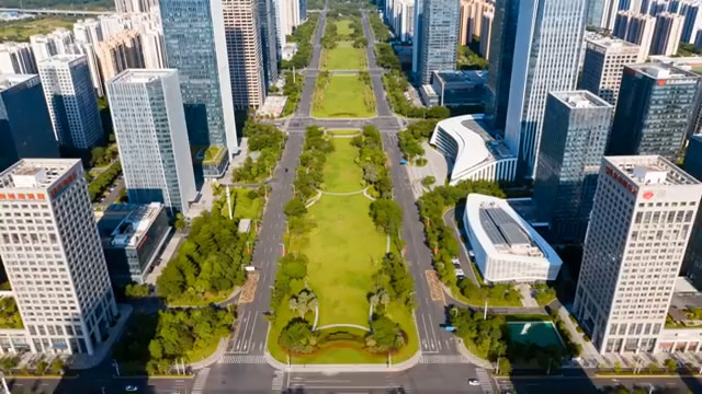  城市高楼与绿化航拍2930#横屏 	 - 