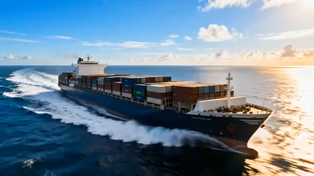 海上航行的集装箱货轮(2)3098#横屏 