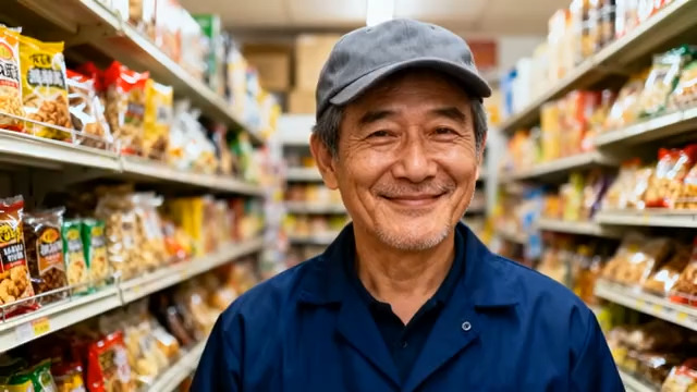  超市内戴帽男子正面特写722#横屏 	 -