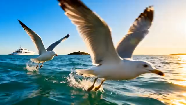 海上飞行的战斗机素材3603#横屏 