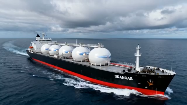 海上货船日出航行景象4687#横屏 