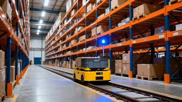  仓库内自动运输小车行驶画面47#横屏 	 