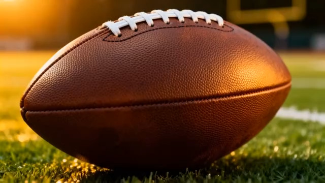  草地上的美式橄榄球295#横屏 	 