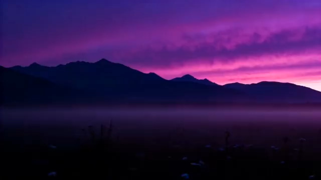  紫色朝霞山脉延时3269#横屏 	 