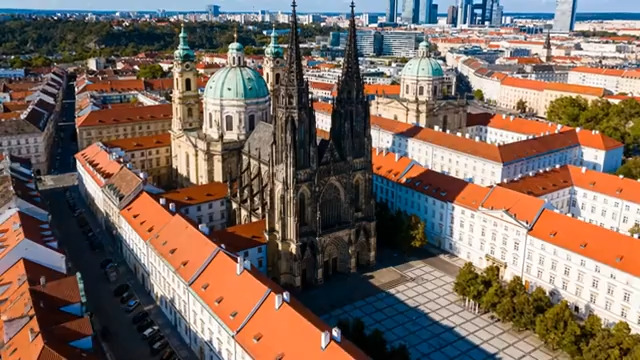  布拉格教堂及城市建筑俯瞰52#横屏 	 