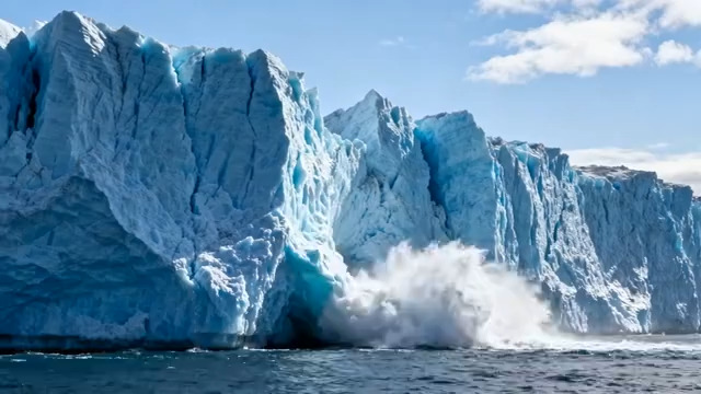  冰川崩塌入海景象957#横屏 	 