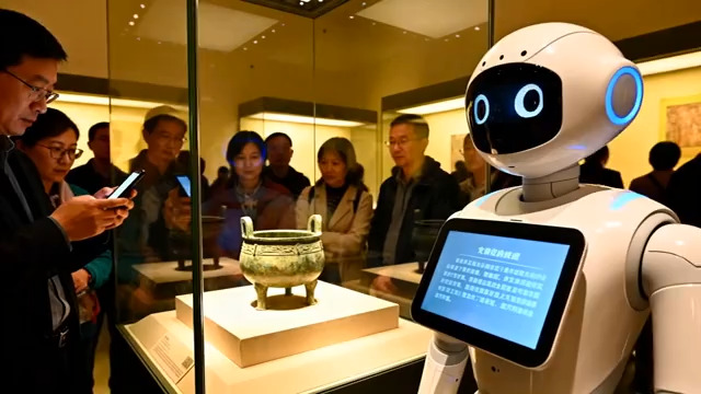  博物馆内机器人讲解文物1623#横屏 	 