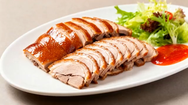  摆盘精致的切片烤鸭7#横屏 	 - 